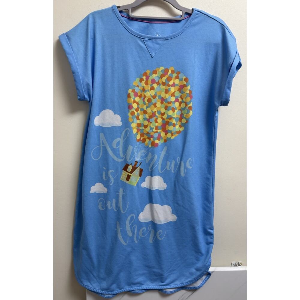 Disney Pixare Up Adventure is Out There‎ Blue Pajama Gown Women's XS/S Balloon